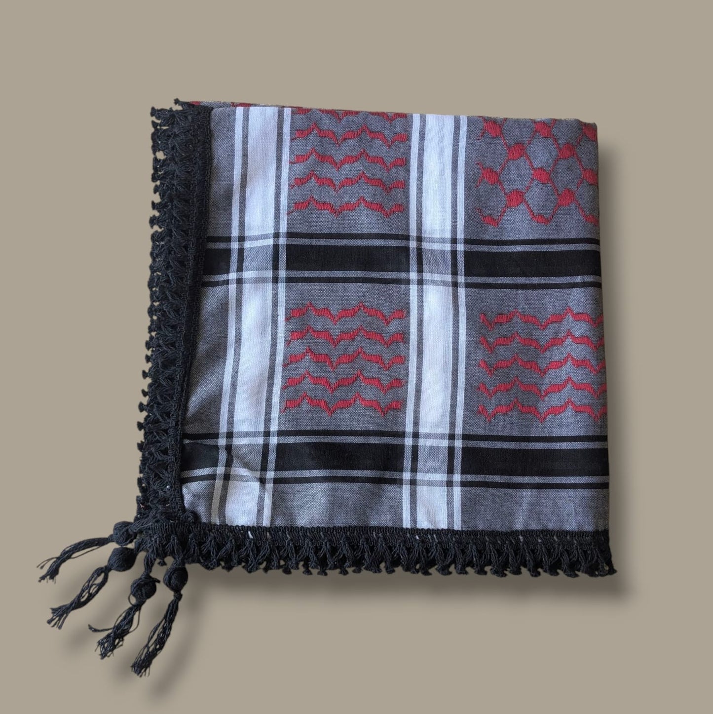 Red on Grey Keffiyeh