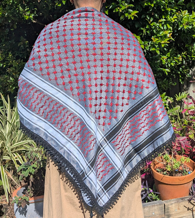 Red on Grey Keffiyeh