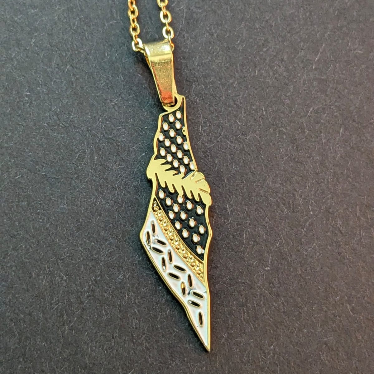 Golden Palestine Map Necklace
