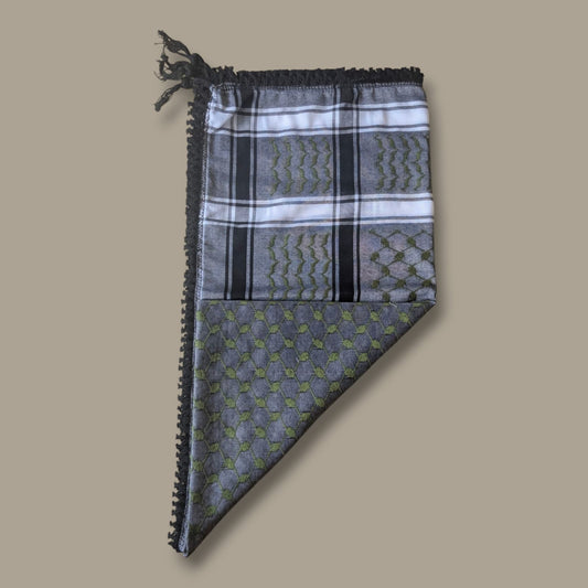 Olive Green on Grey Keffiyeh