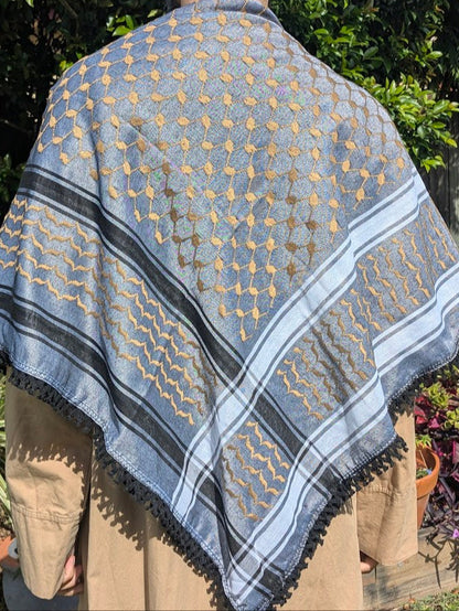 Beige on Grey Keffiyeh