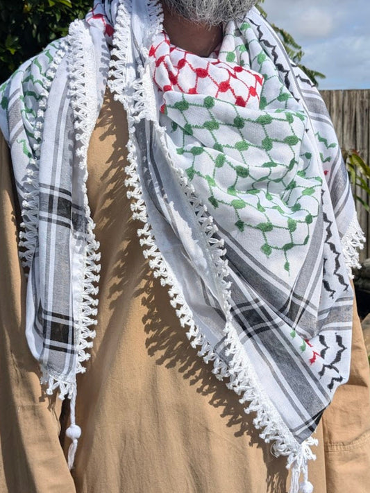 Traditional Keffiyeh with Flag Colours