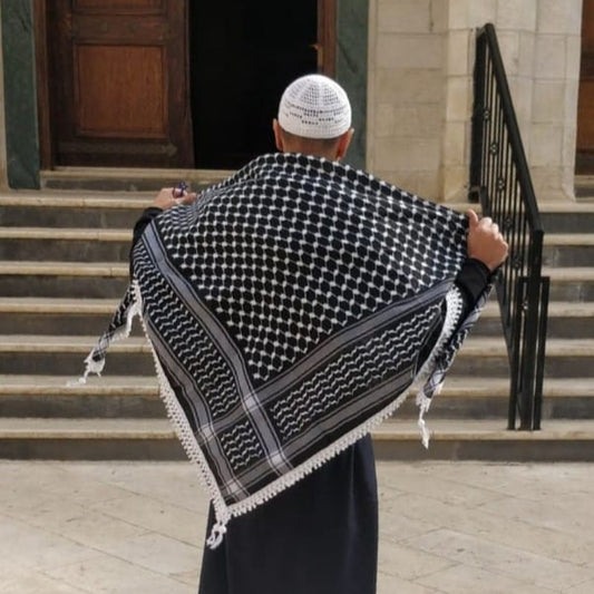 Black Palestinian Keffiyeh with tassels