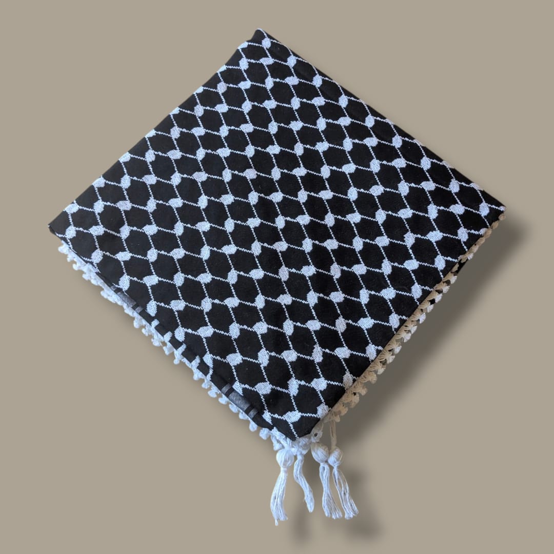 Black Palestinian Keffiyeh with tassels