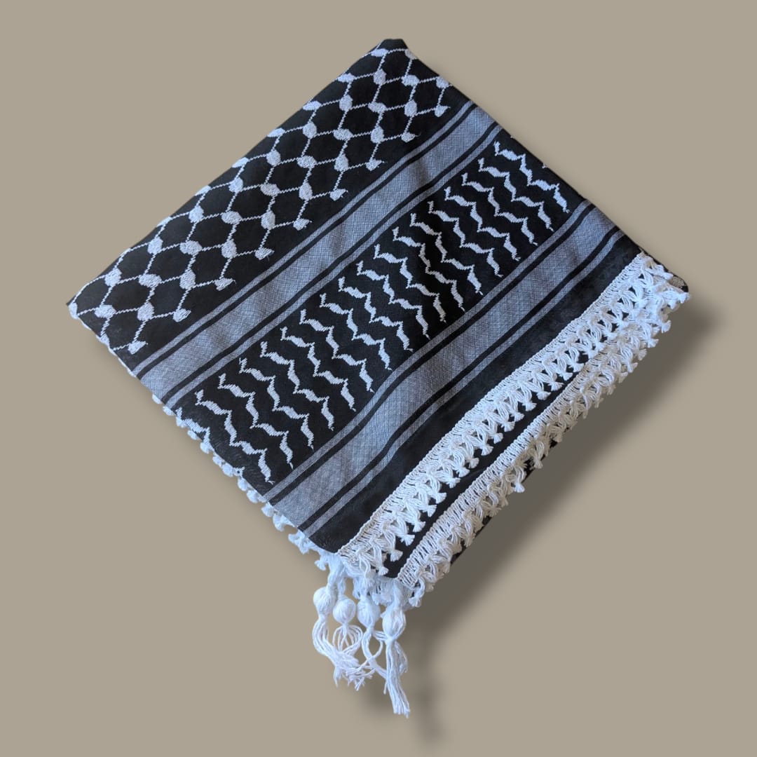Black Palestinian Keffiyeh with tassels