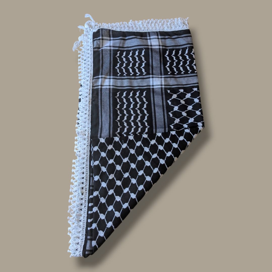 Black Palestinian Keffiyeh with tassels