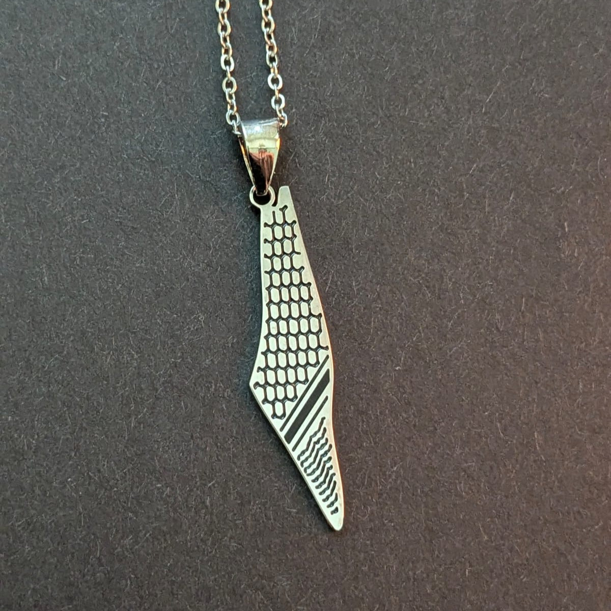 Silver Keffiyeh Palestine Necklace