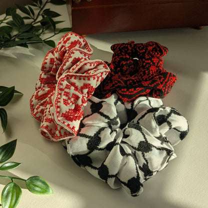 Keffiyeh Embroidered Scrunchies