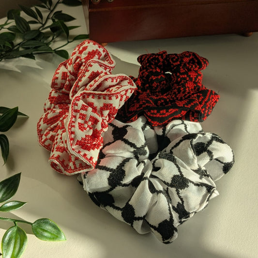 Keffiyeh Embroidered Scrunchies