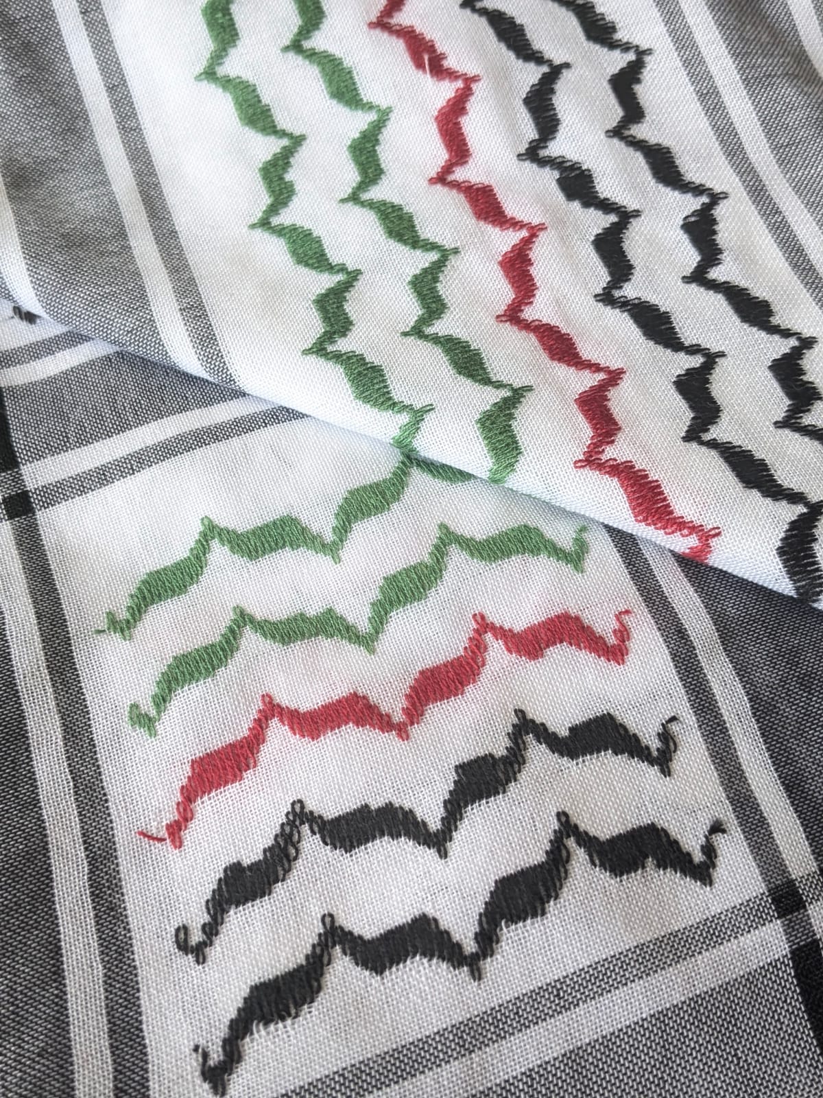 Traditional Keffiyeh with Flag Colours